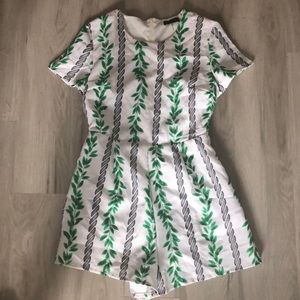 Short sleeve tropical romper